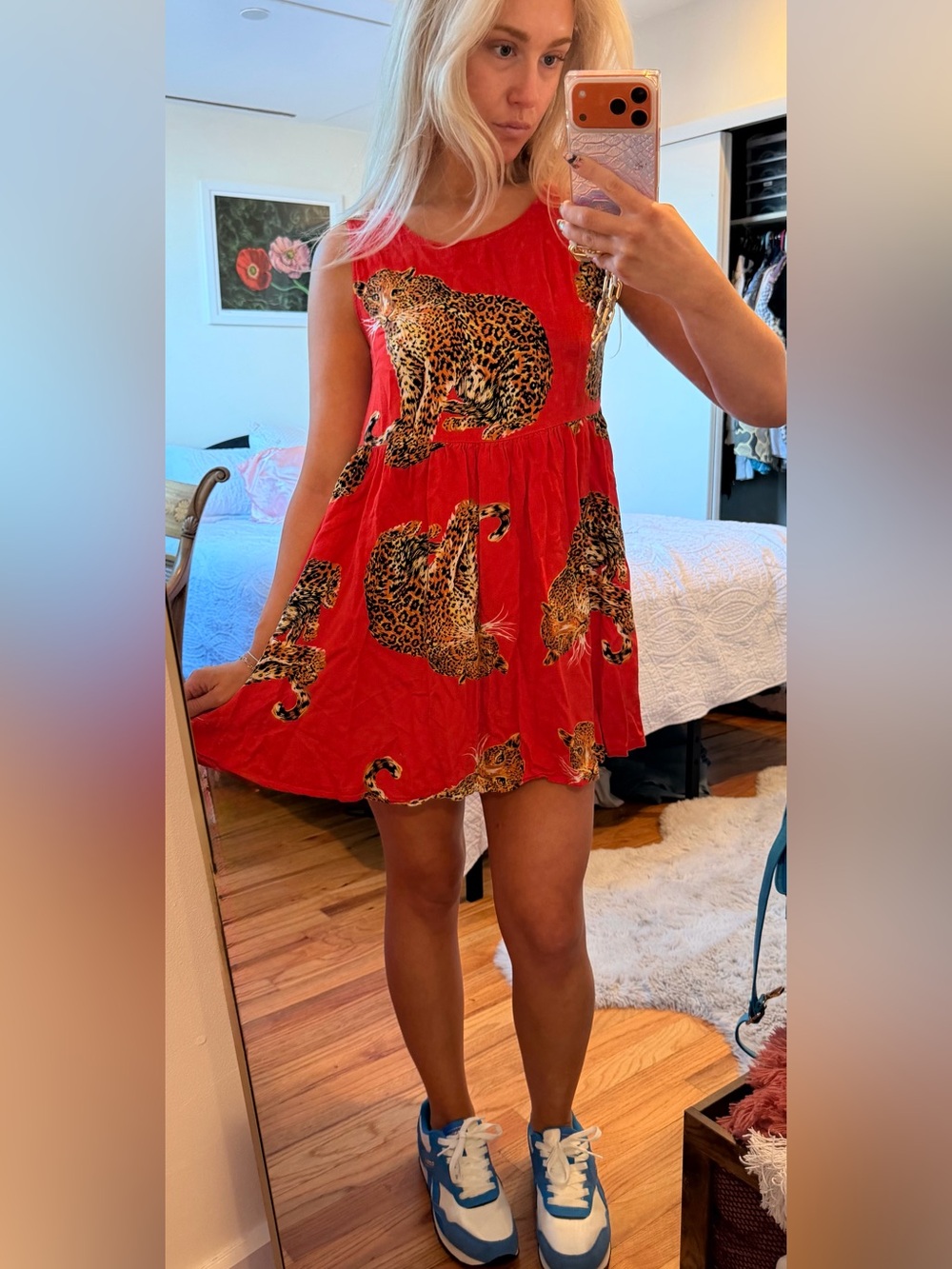 MINKPINK “King of the Jungle” Red Smock Dress